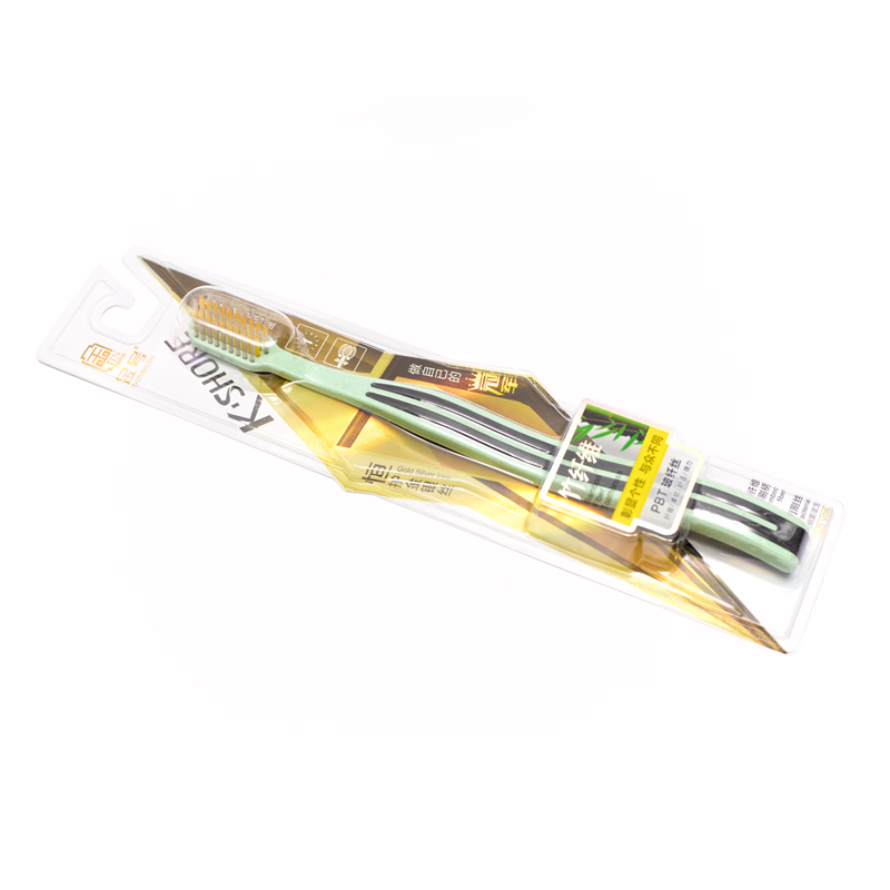 Bambuko pluošto dantų šepetėlis su auksu ir sidabru dengtais šereliais